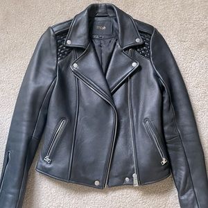 Maje Black Leather Jacket - Size 36
